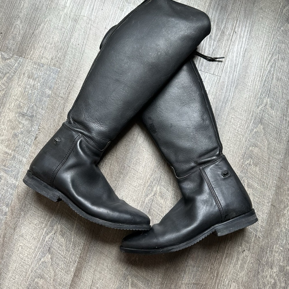Mountain Horse Tall Riding Boots Womens 9 Black Lined Winter Full Zip Equestrian